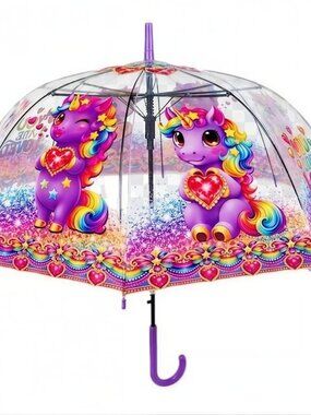 Unicorn Clear Dome Umbrella, Semi-Automatic. 8 Fiberglass Ribs. 23'